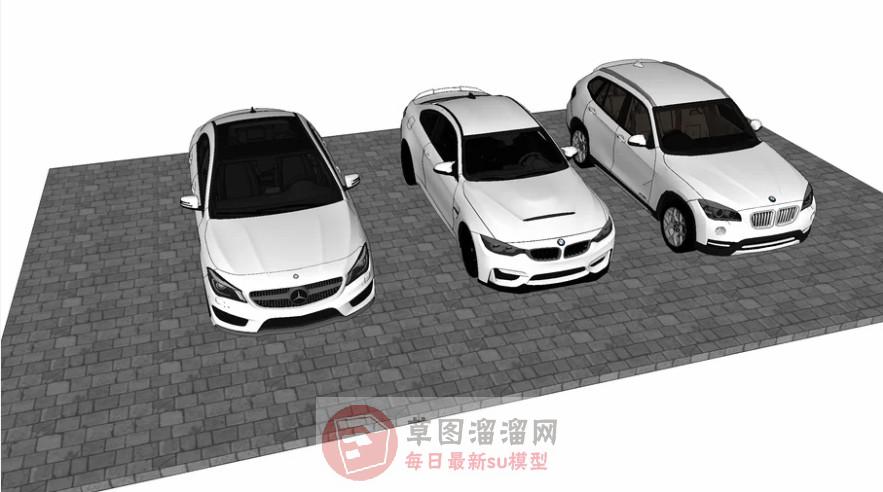 奔驰宝马汽车SU模型