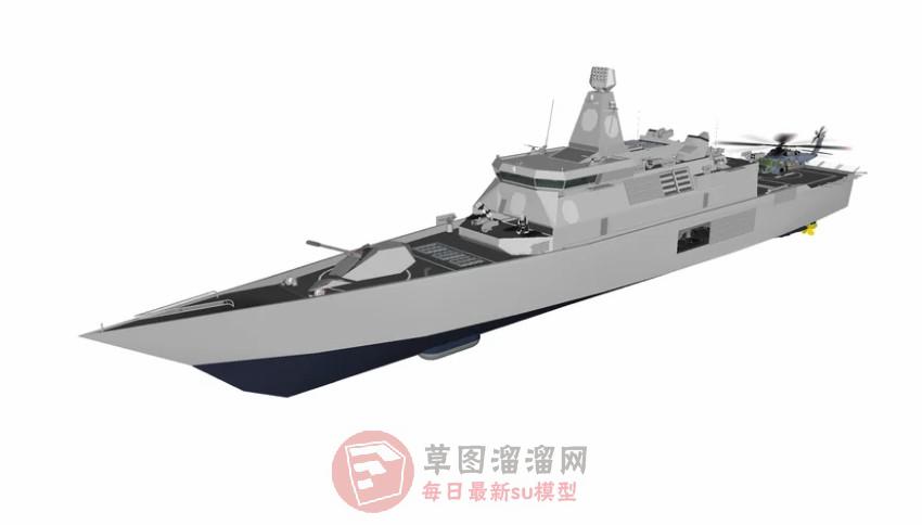 护卫舰直升机SU模型