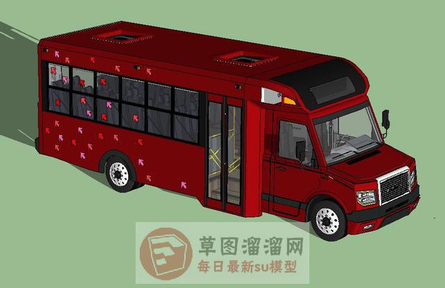 学校大巴校车SU模型