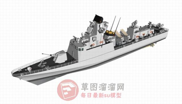 导弹驱逐舰军舰SU模型