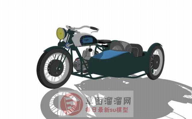 边三轮摩托车SU模型