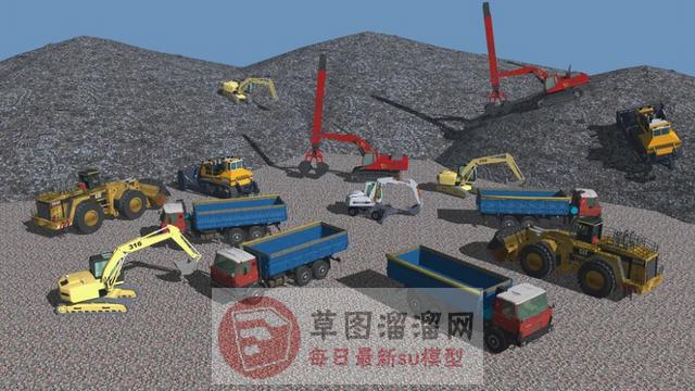 矿山挖掘工程车SU模型
