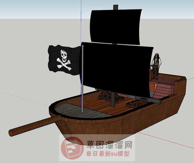 海盗船海盗船长SU模型