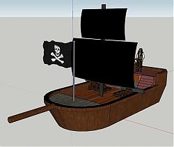 海盗船海盗船长SU模型