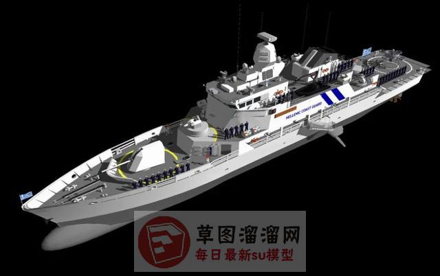 军舰战舰驱逐舰SU模型