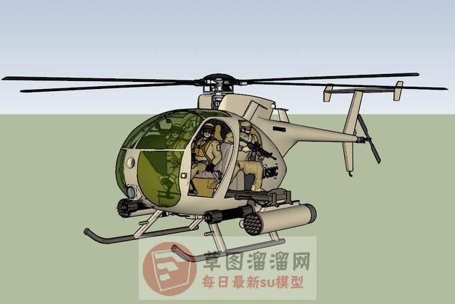 特战队员武装直升机SU模型