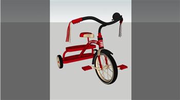 儿童三轮车玩具车SU模型