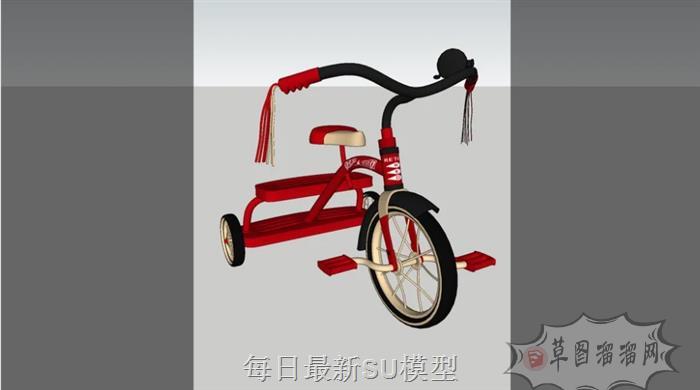 儿童三轮车玩具车SU模型