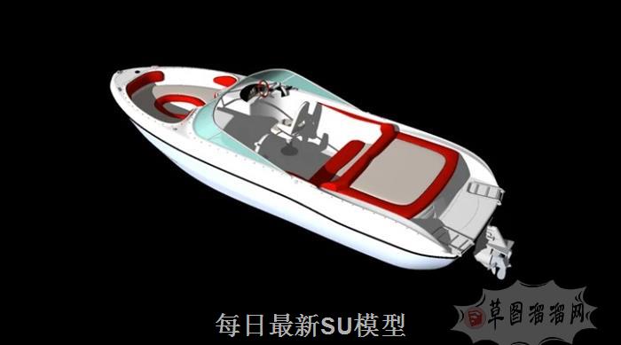 快艇船橡皮艇SU模型