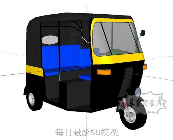 载客三轮车摩托车SU模型