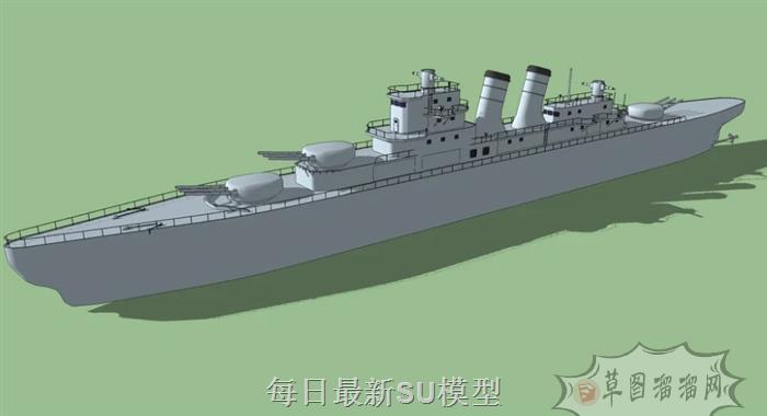 战舰战船军舰SU模型
