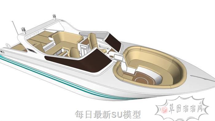 快艇船交通工具SU模型