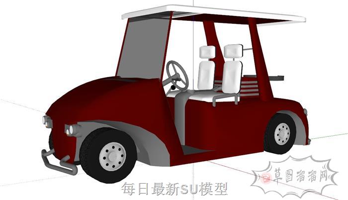 高尔夫车代步车观光车SU模型