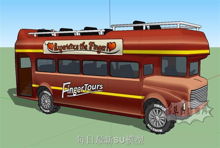 观光车巴士车汽车SU模型