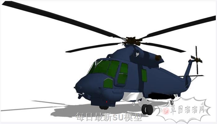 直升机飞机SU模型