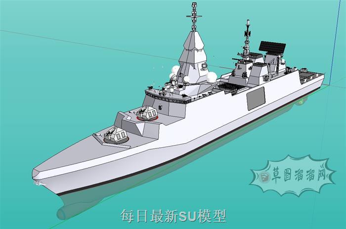 军舰护卫舰战舰SU模型