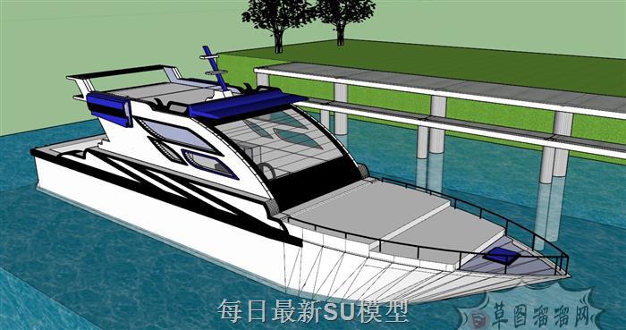 游艇快艇船SU模型
