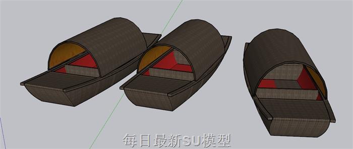 乌篷船小船小舟SU模型