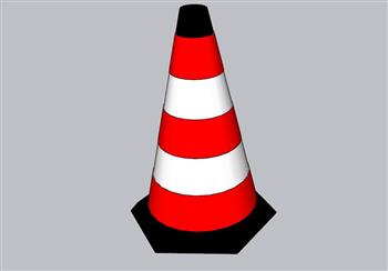 交通锥警戒SU模型