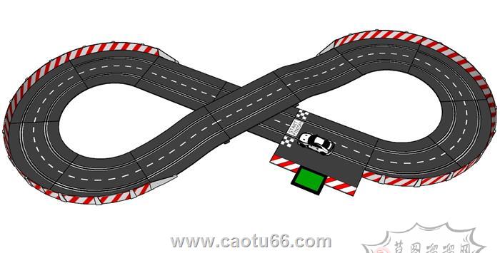 汽车赛道跑道SU模型