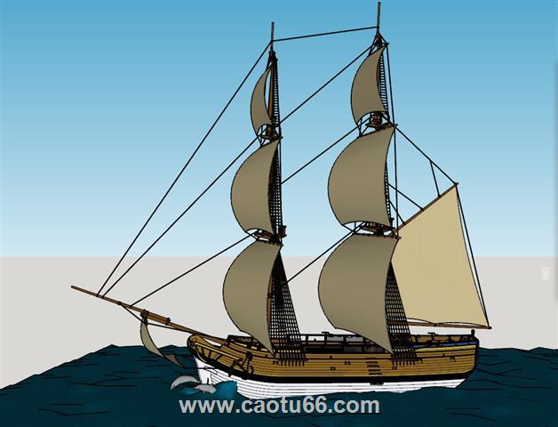 大航海帆船船SU模型