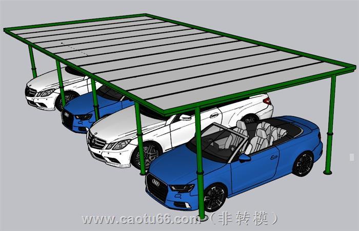 汽车停车棚SU模型