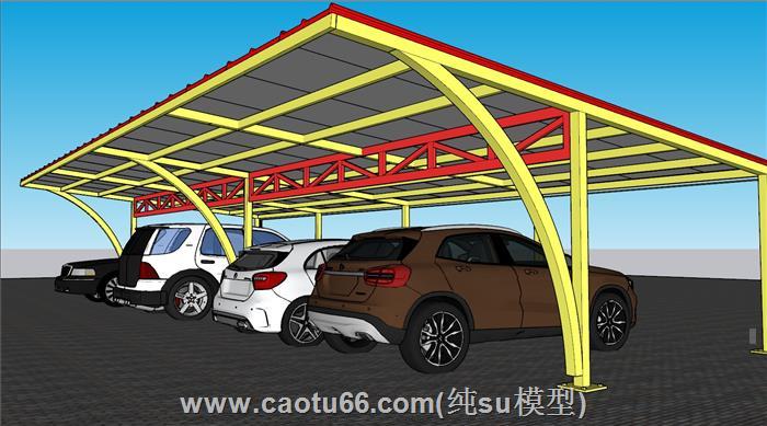 汽车停车棚SU模型