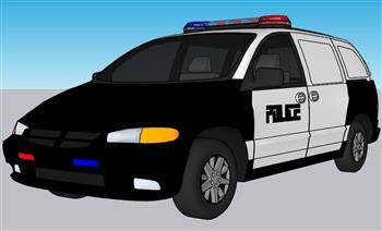 警车汽车SU模型