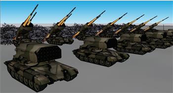 导弹发射车武器SU模型 免费sketchup模型下载