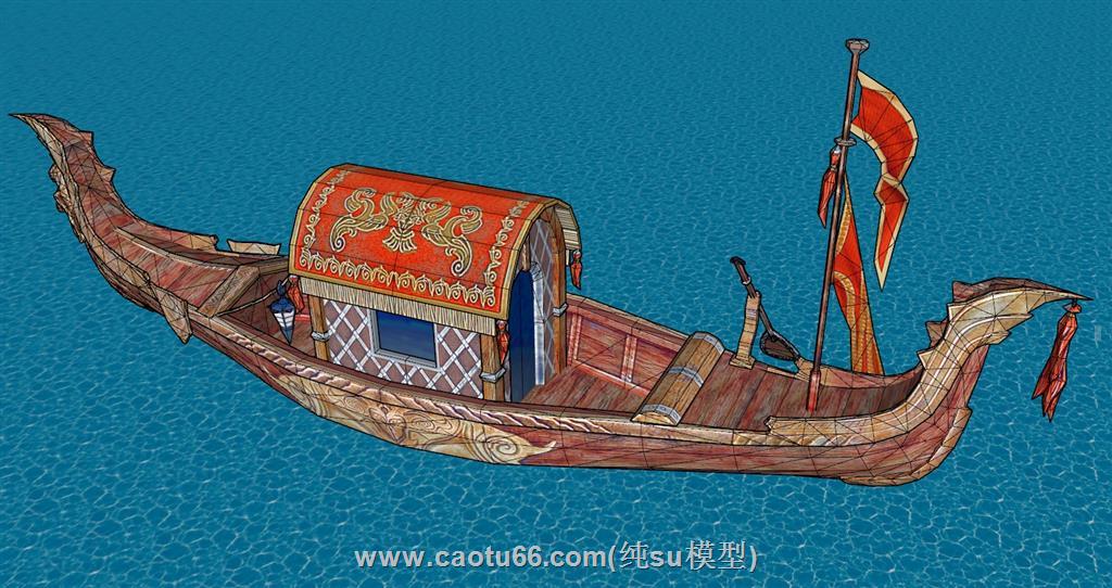 小舟小船划船SU模型