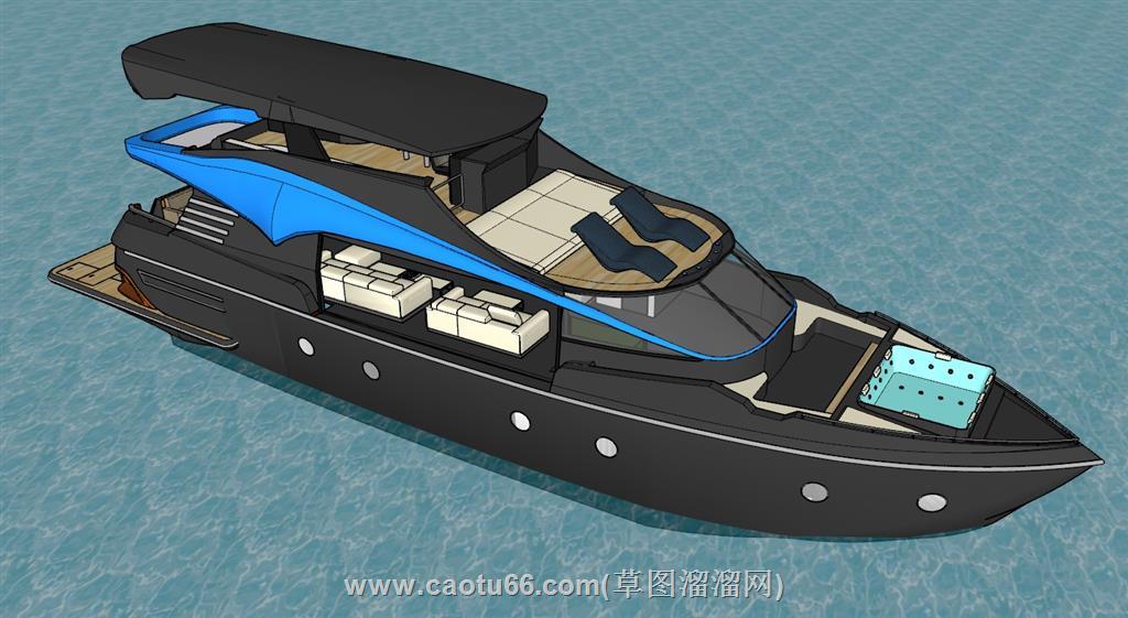 豪华游艇游船SU模型