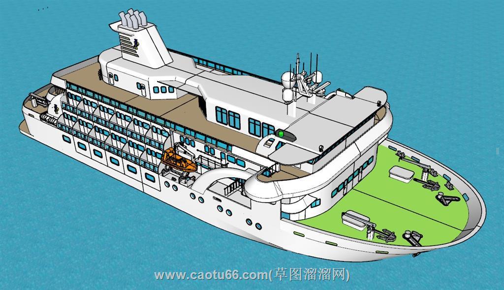邮轮轮船SU模型