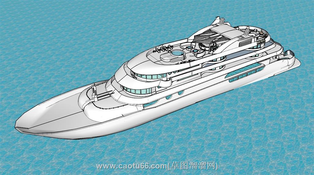 豪华游轮邮轮SU模型