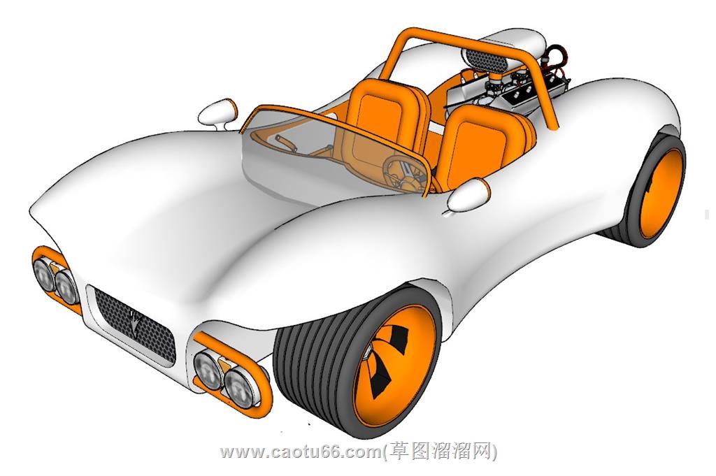 老爷车跑车SU模型