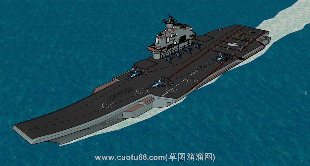 滑跃式甲板航母SU模型