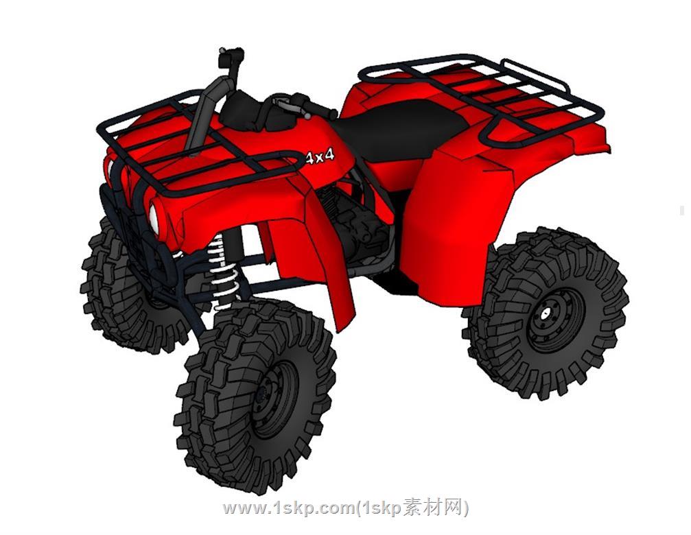 四驱沙滩车玩具SU模型