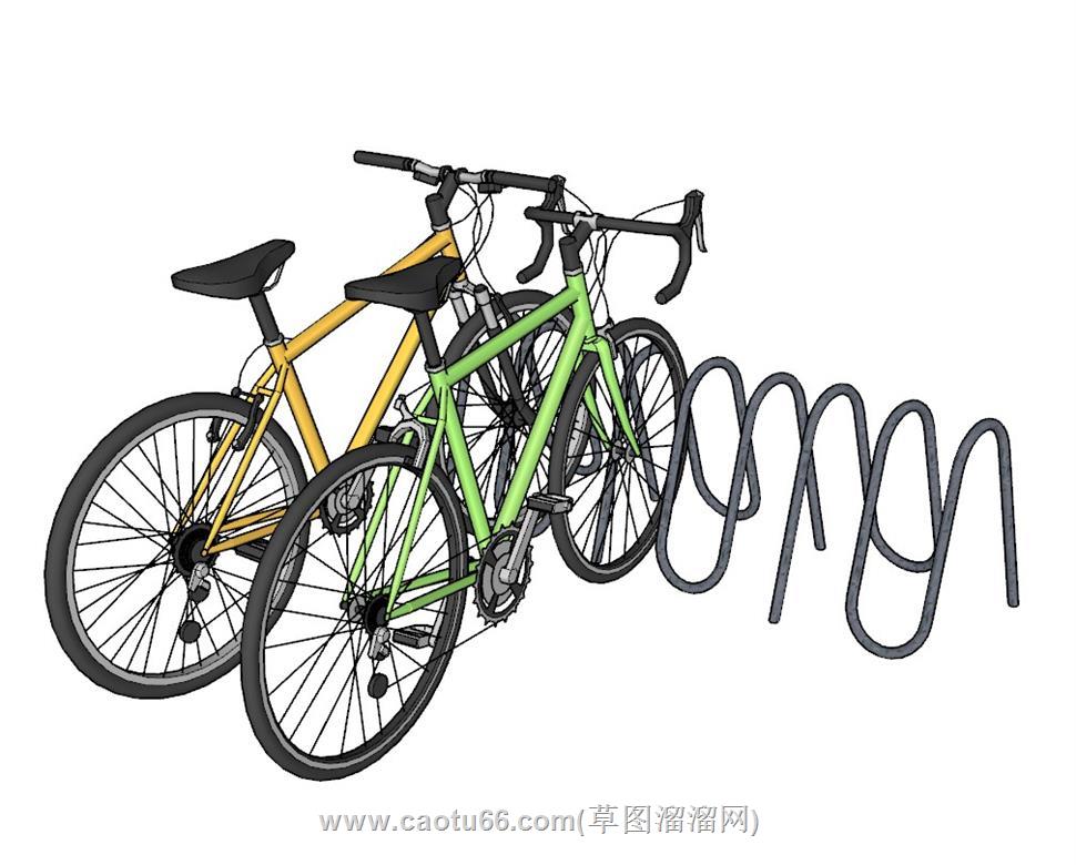 自行车停车架SU模型