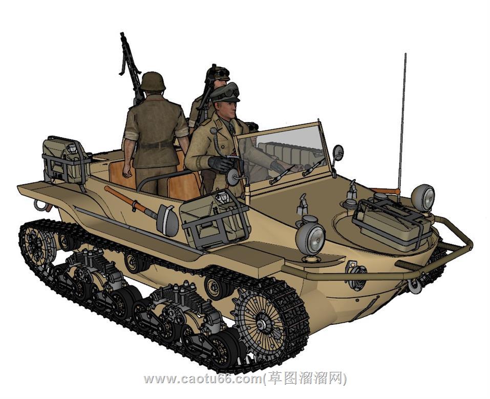 武器士兵装甲车SU模型