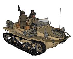 武器士兵装甲车SU模型 免费sketchup模型下载