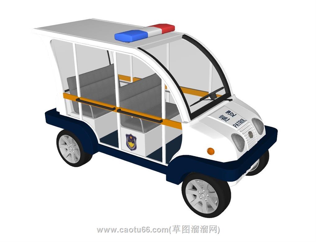 警车巡逻车警察SU模型