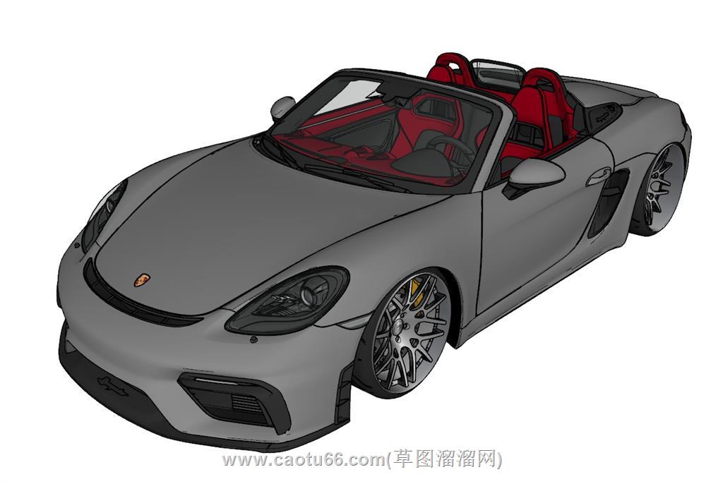 保时捷敞篷跑车SU模型