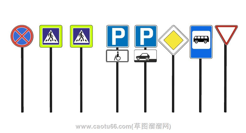 交通标识牌指示牌SU模型