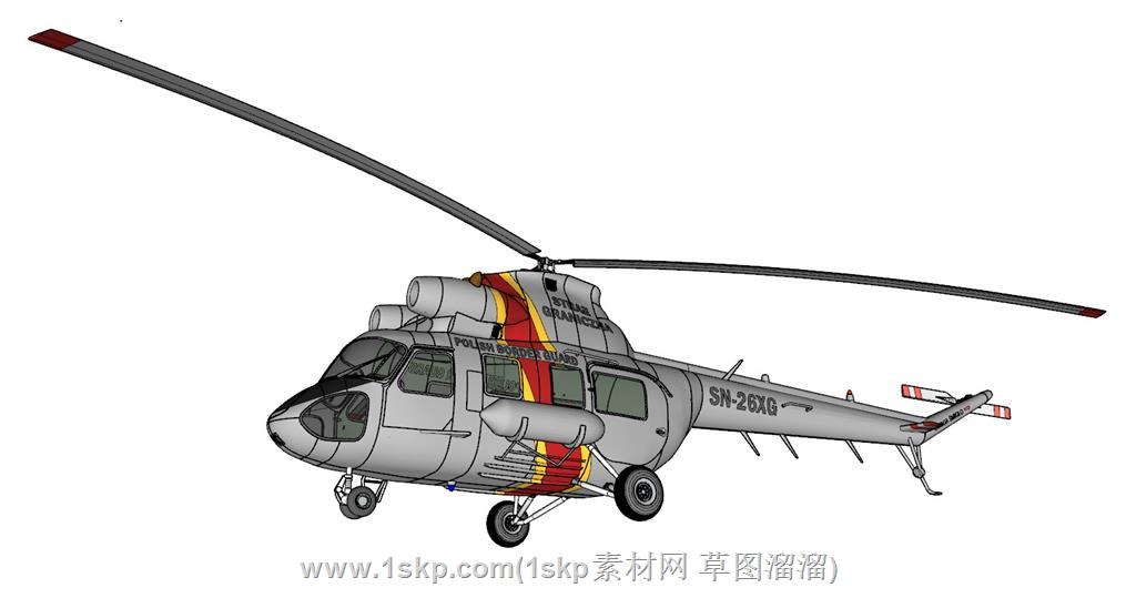 直升机飞机SU模型