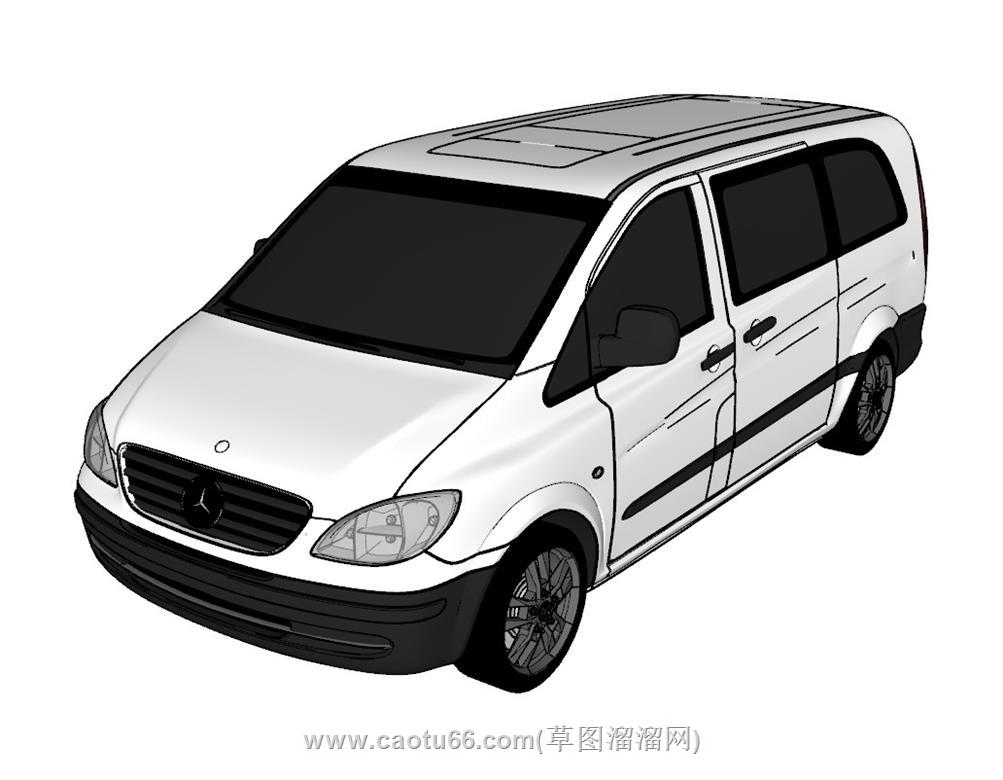 奔驰商务车汽车SU模型