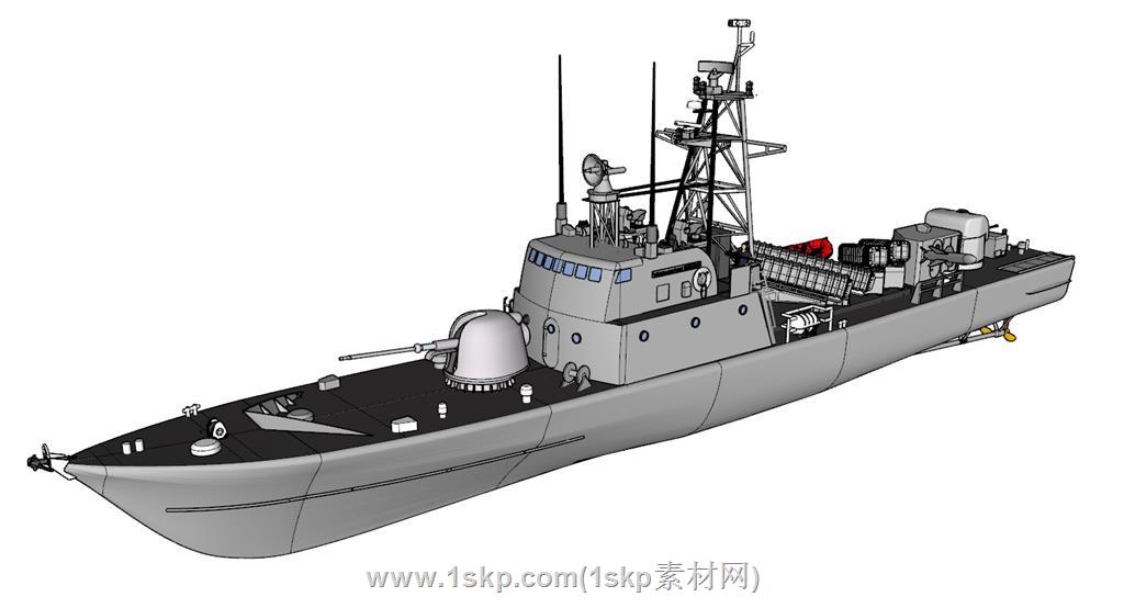 军舰战舰SU模型