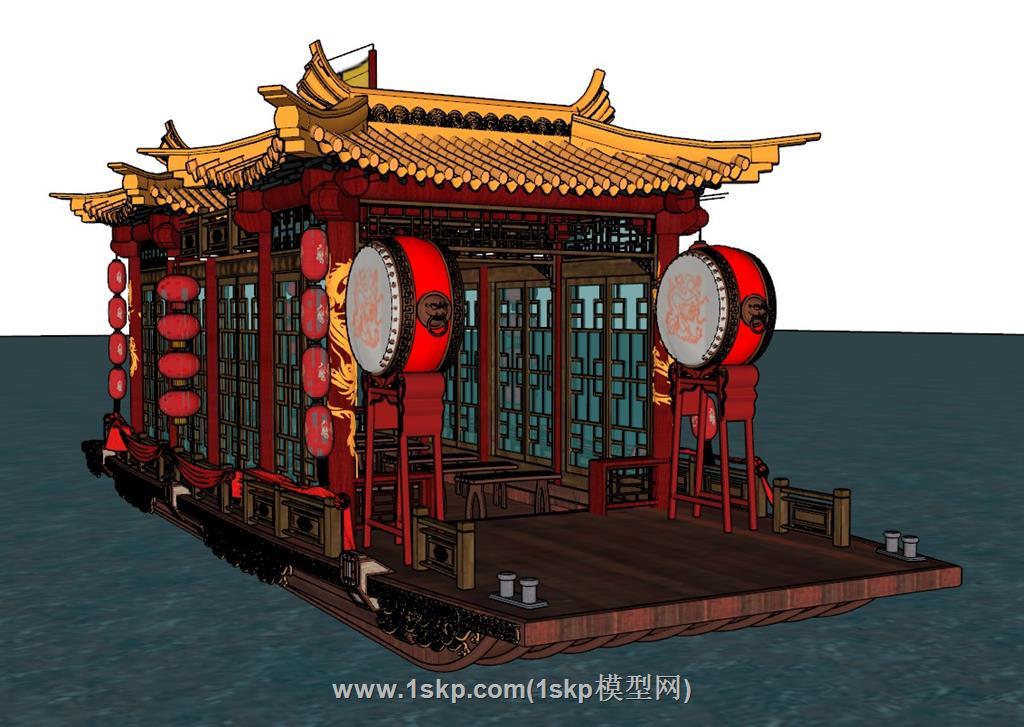 秦淮河游船SU模型