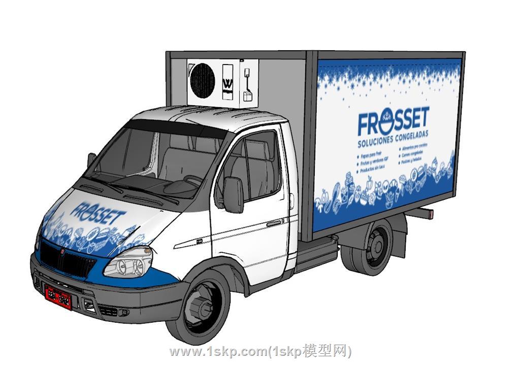 冷藏车小货车汽车SU模型