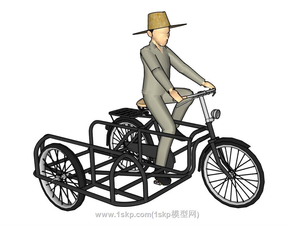 三轮车SU模型