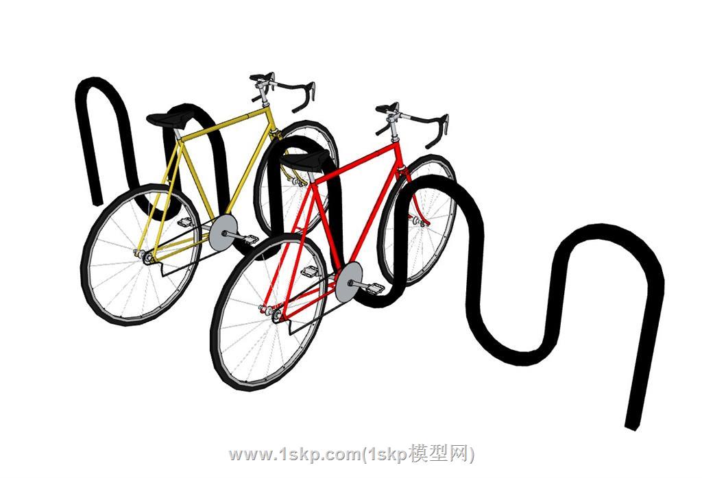 自行车停车架SU模型