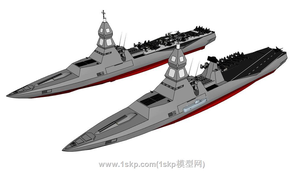 军舰SU模型